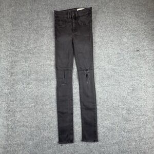 Rag & Bone/JEAN Jeans Womens 24 Charcoal Wash Mid Rise Skinny Distressed Denim